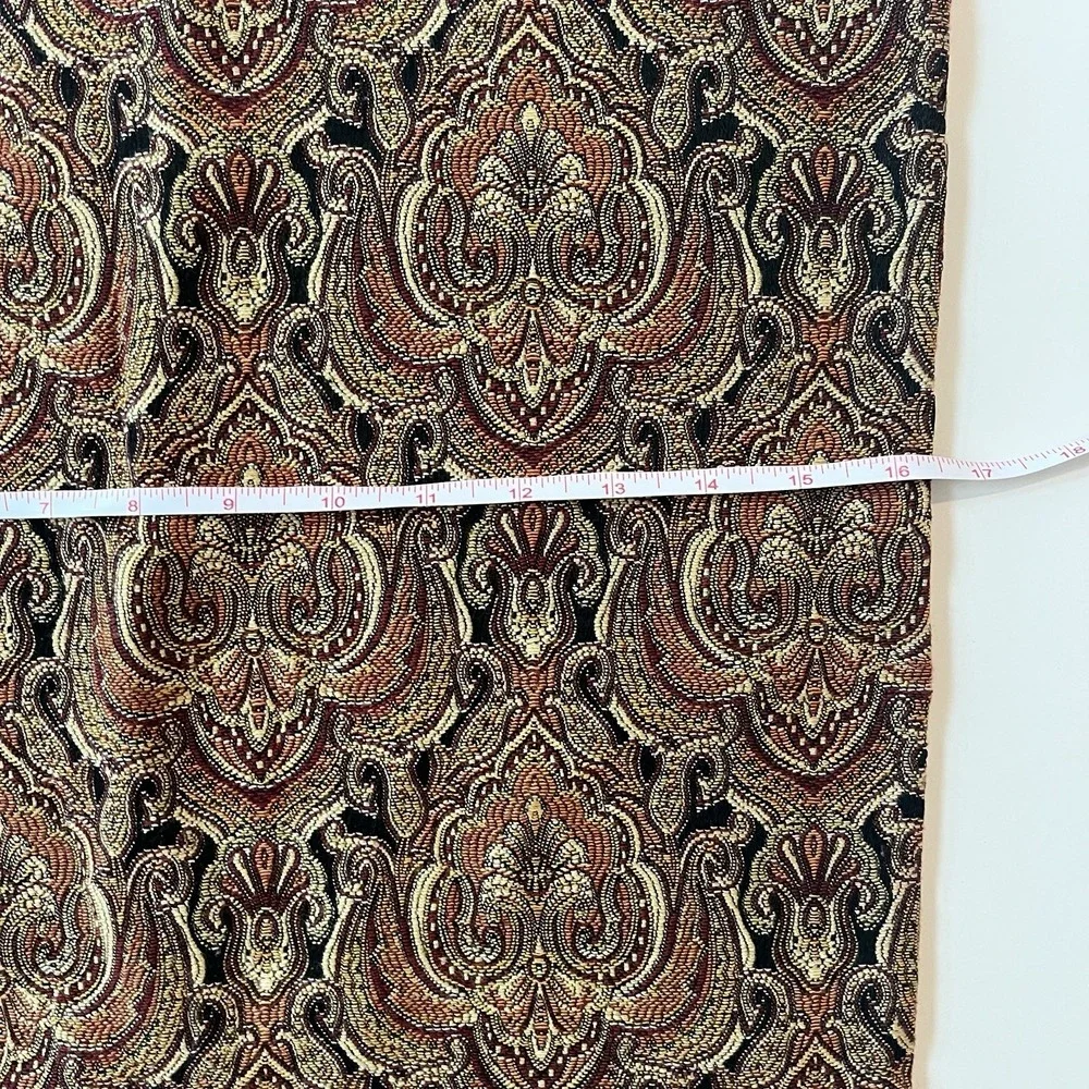 Pottery‎ Barn Outlet Square Pillowcase Orange Black Embroidered Baroque Sham